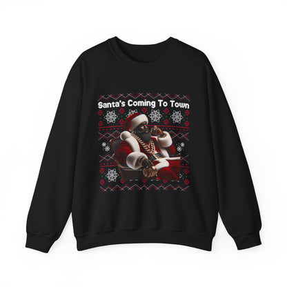 Christmas Sweater - Santa's Coming To Town Unisex Sweatshirt