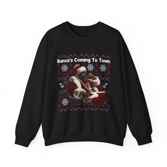 Christmas Sweater - Santa's Coming To Town Unisex Sweatshirt