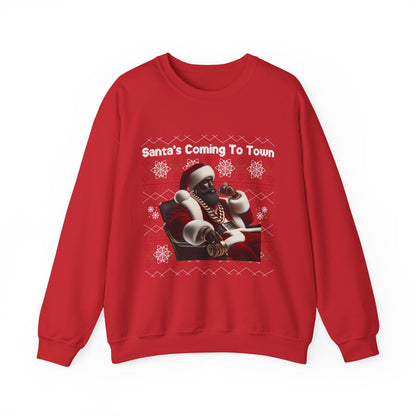 Christmas Sweater - Santa's Coming To Town Unisex Sweatshirt